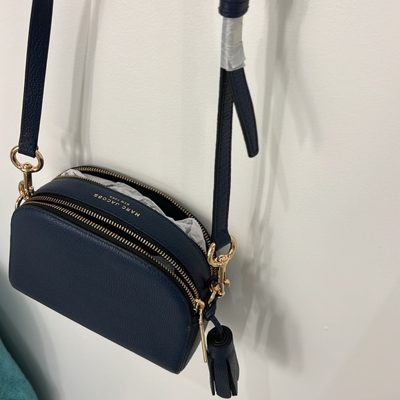 NWOT Marc Jacobs Navy Blue Leather Shutter Crossbody Bag - Picture 7 of 8